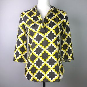 Tory Burch Top Size 4 V Neck 3/4 Sleeve Silk